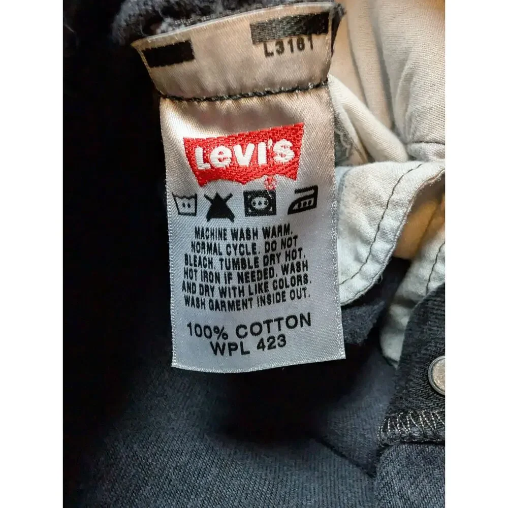 Levi’s 501 XX Button Fly 100% Cotton Black Denim Jeans 38X34 Y2K